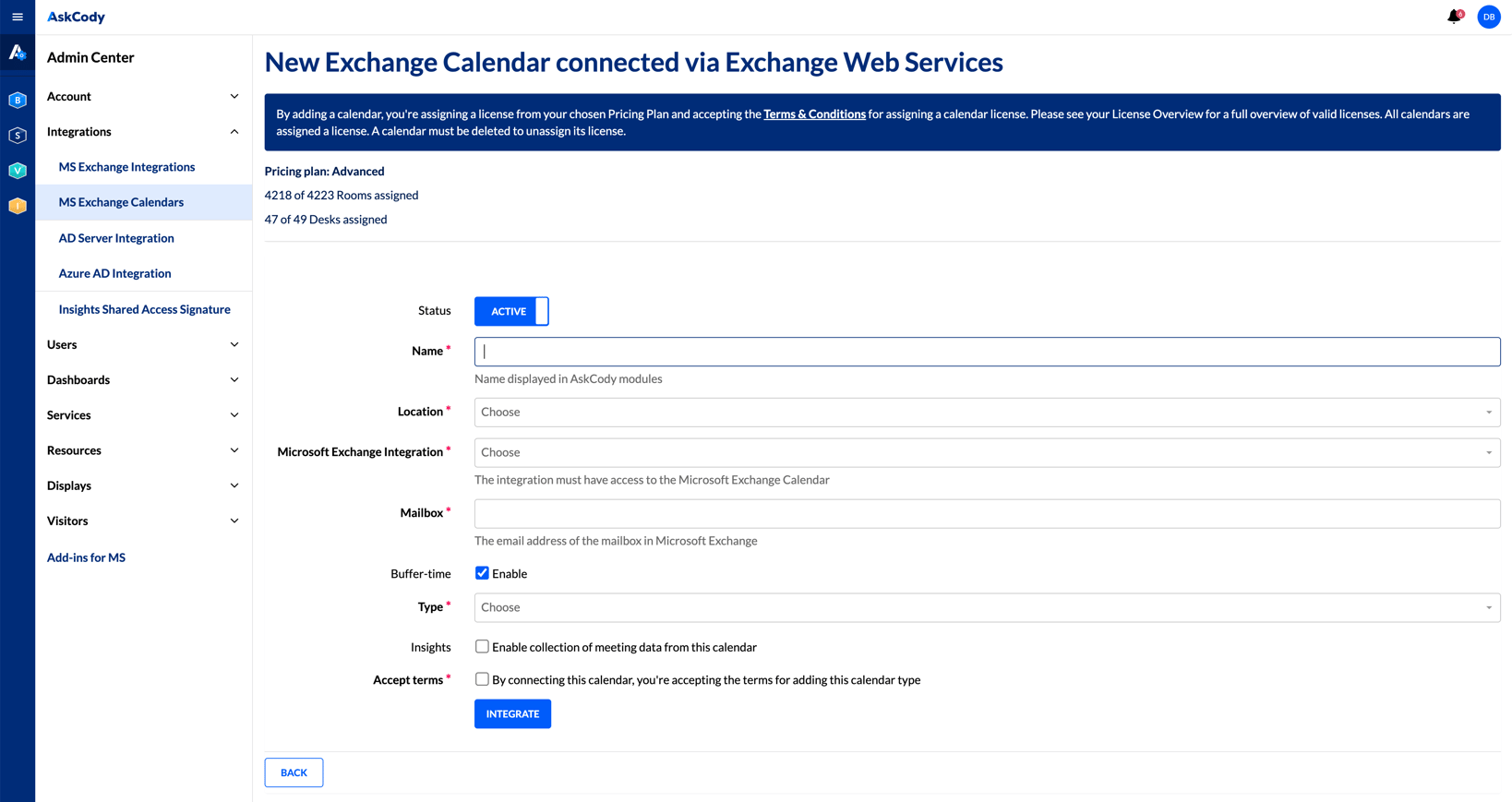 Adding Microsoft Exchange Calendars to the AskCody Portal